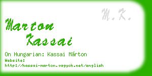 marton kassai business card