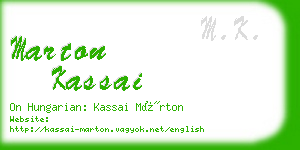 marton kassai business card